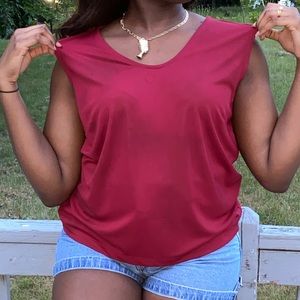 🛑 Red Sleevless Blouse 🛑